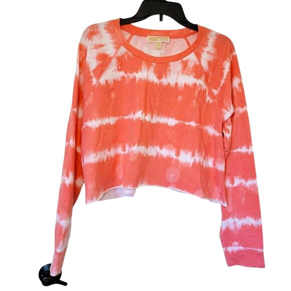 Michael Kors Tie Dye Cropped Crew Neck Tie Die Sweater XL - Picture 1 of 4